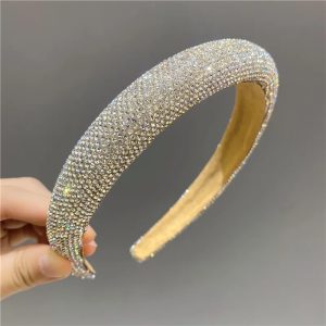 Women Girls Rhinestone Glitter Sponge Padded Hairband Headband Adult Hair Accessories
