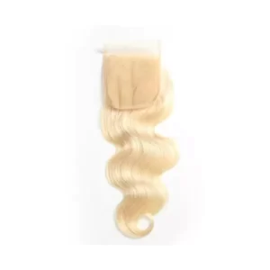 Luxury Indian Raw  Wavy Lace Closure 613 blonde Lenght 16”