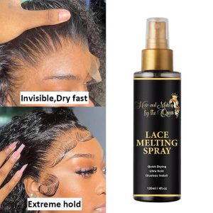 Lace Melting and Holding Spray Glue-Less Hair Adhesive for Wigs, Extra Hold Lace Melting Spray Adhesive Wig Spray for Closure Wigs Extensions, Wig Melting Spray Strong Natural Forming Hold